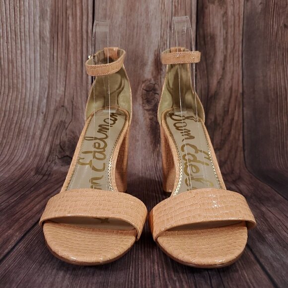 Sam Edelman Yaro 10m Peach Open Toe Adjustable Ankle Strap Leather Heeled Sandal - Picture 5 of 13